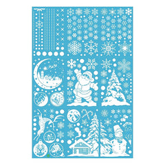 9pcs Christmas Window Snowflake Clings Stickers - Glass Win