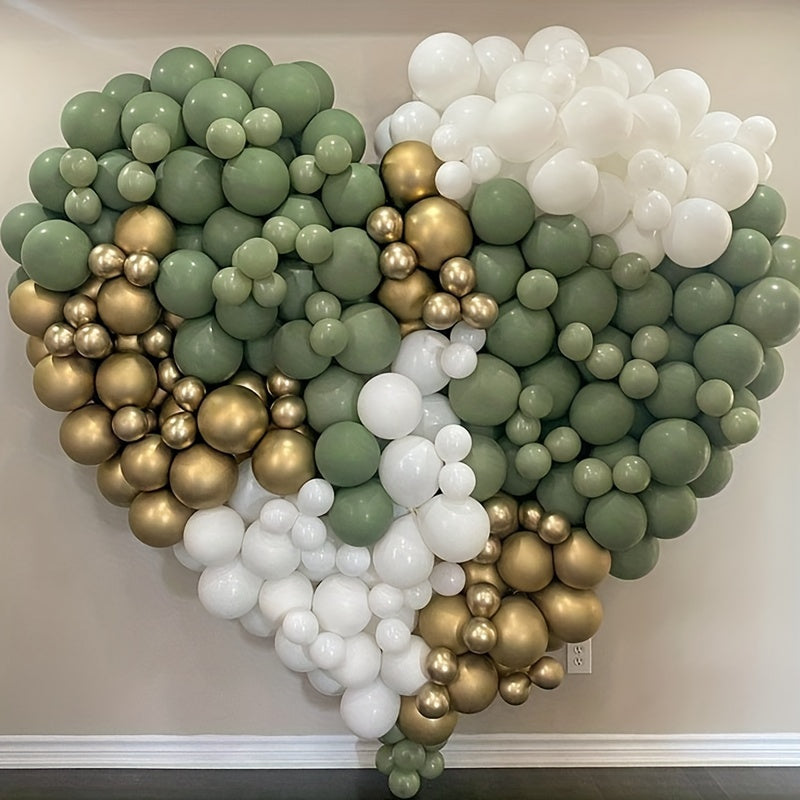 230pcs Green Golden Latex Balloon Arch Garland Birthday Valentines Wall Decor