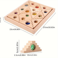 Wooden Stacking Toys with Acrylic Gemstones for Ages 3-6