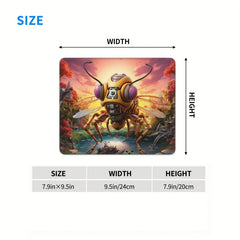 Fly Head Pattern Square Mouse Pad 20x24cm Rubber Border Slide Mouse Pad