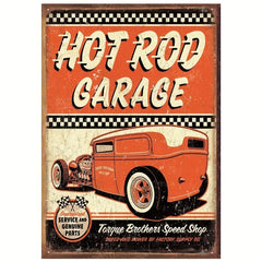 Vintage Hot Rod Garage Pistons Tin Sign 30x20 cm