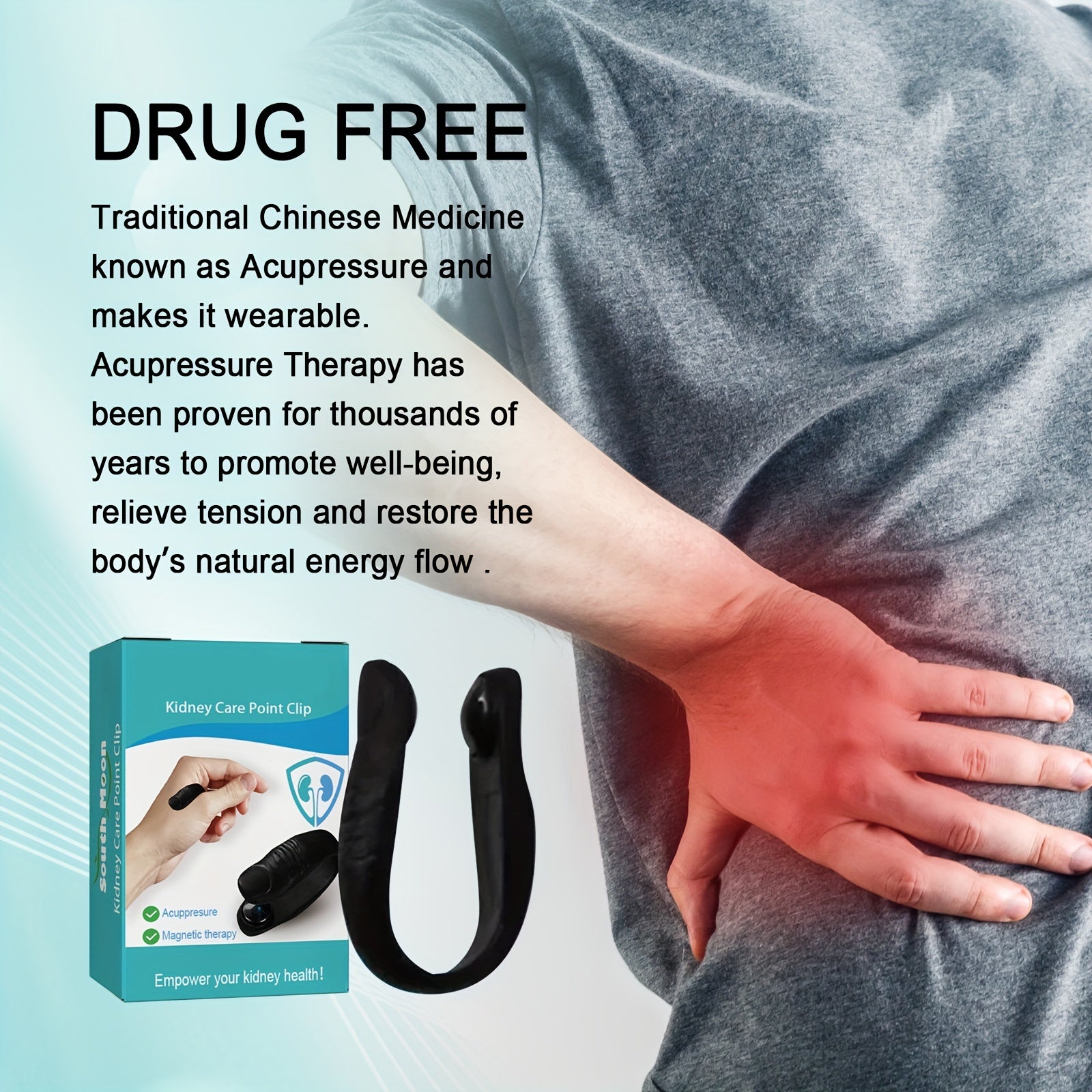 Portable Hand Acupressure Massage Clip Thumb Type Care Clip