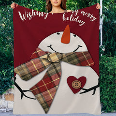 Christmas Snowman Scarf Pattern Blanket Soft and Warm Lightweight Throw Blanket