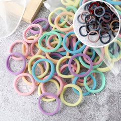 50pcs Girl Mixed Colors Hair Ties High Elastic Hair Accessories