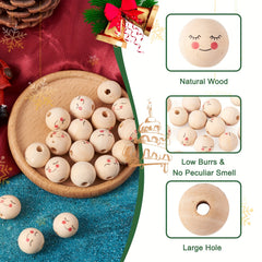 20pcs Large Hole Wooden Round Beads for DIY Decoration