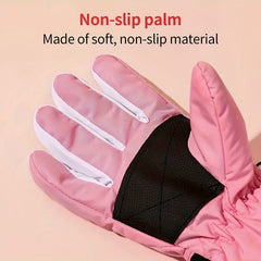 Children's Full Finger Skiing Gloves - Windproof & Waterproof