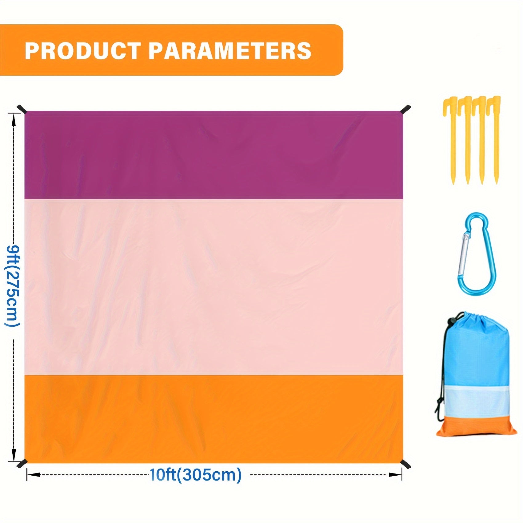 Large Beach Blanket Waterproof Sandproof Lightweight Mat