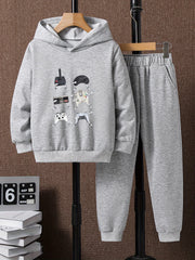 Game Controller Print 2pcs Boys Kids Hoodie & Sweatpants Set