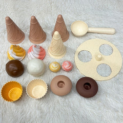 Kids Play Kitchen Pretend Play Food Ice Cream Cake Mold Toy Sand Digging Tool