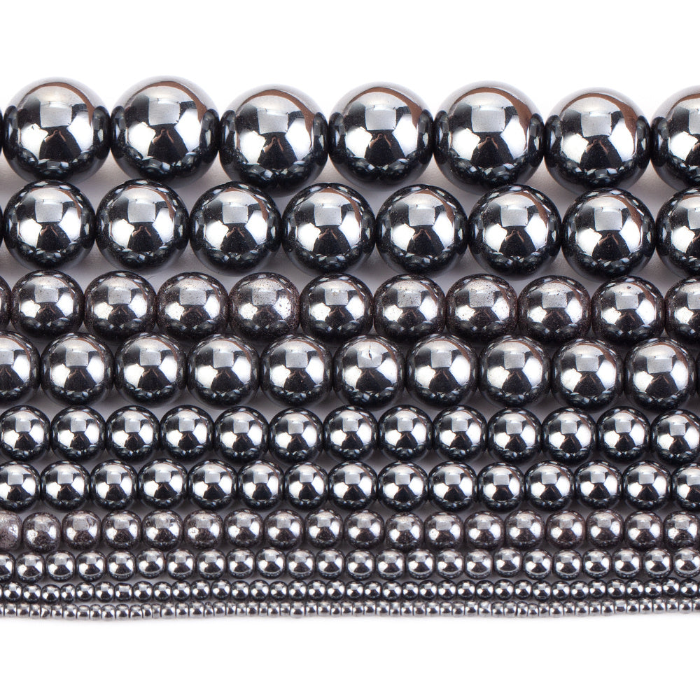 Natural Hematite Stone Round Beads for Jewelry Making