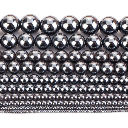 Natural Hematite Stone Round Beads for Jewelry Making