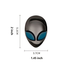 2pcs Alien Head Auto Emblem - Unique 3D Look for Car or Motorbike