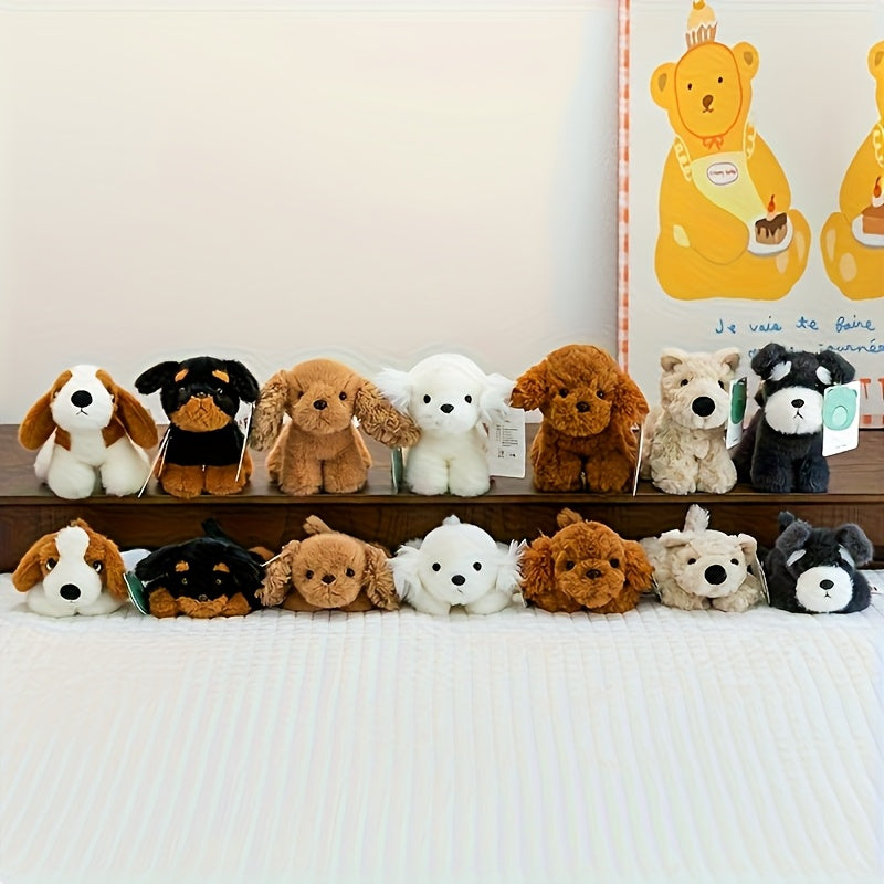 Dog Plush Toy Collection - Golden Retriever, Basset Hound, Schnauzer, Rottw