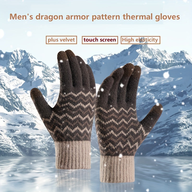 Winter Warm Knitted Gloves Thickened And Velvet Warm Gloves Touch Screen Gloves