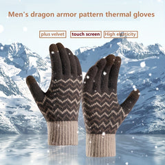 Winter Warm Knitted Gloves Thickened And Velvet Warm Gloves Touch Screen Gloves