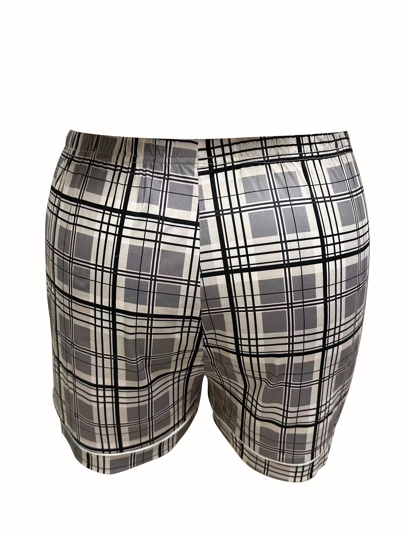 Plaid Print Shirt & Shorts Pajama Set