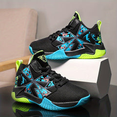 Boys' High Top Basketball Shoes Mesh Breathable Non Slip