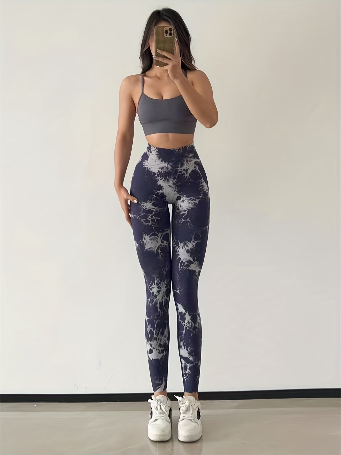 High Waist Tie Dye Leggings Seamless Workout Pants with Butt Lifting Elastic
