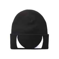 Ear Protection Knit Beanie Hat Devils Horn Embroider