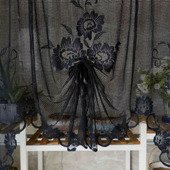 American Lace Curtain Floral Pattern Sheer Voile Curtain for Home Decor