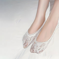 Floral Lace Mesh Socks Soft Lightweight Low Cut Women's Stockings