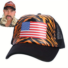 Tiger Print Trucker Hat Mesh Baseball Cap Adjustable Sunshade Dad Hats