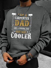 Funny Slogan Print Sweatshirt Men's Casual Graphic Crew Neck Pullover Sweatshirt