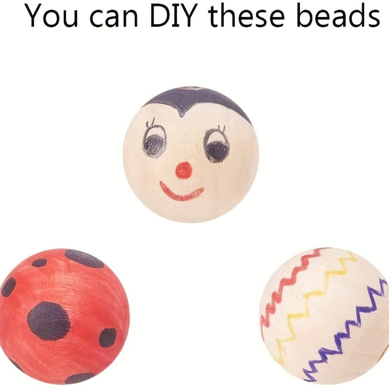 50pcs Wooden Bead Natural Beads Round Wood Beads DIY Craft Making 8mm 10mm