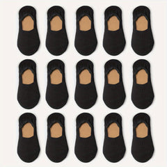 15 Pairs Solid Invisible Socks Low Cut Ankle Socks Women's Stockings