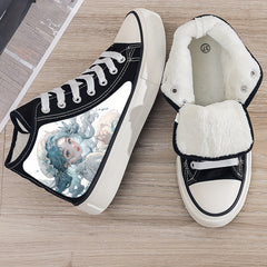 Anime Girl Plush Lined Chunky Sneakers Canvas High Top Shoes