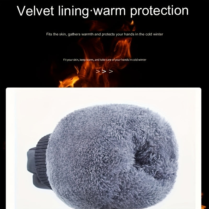 Winter Windproof Coldproof Outdoor Gloves Waterproof Plush Gloves