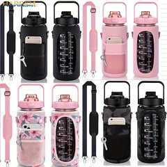 Stay Hydrated Sporty Insulated Water Bottle Carrier with Strap & Pockets