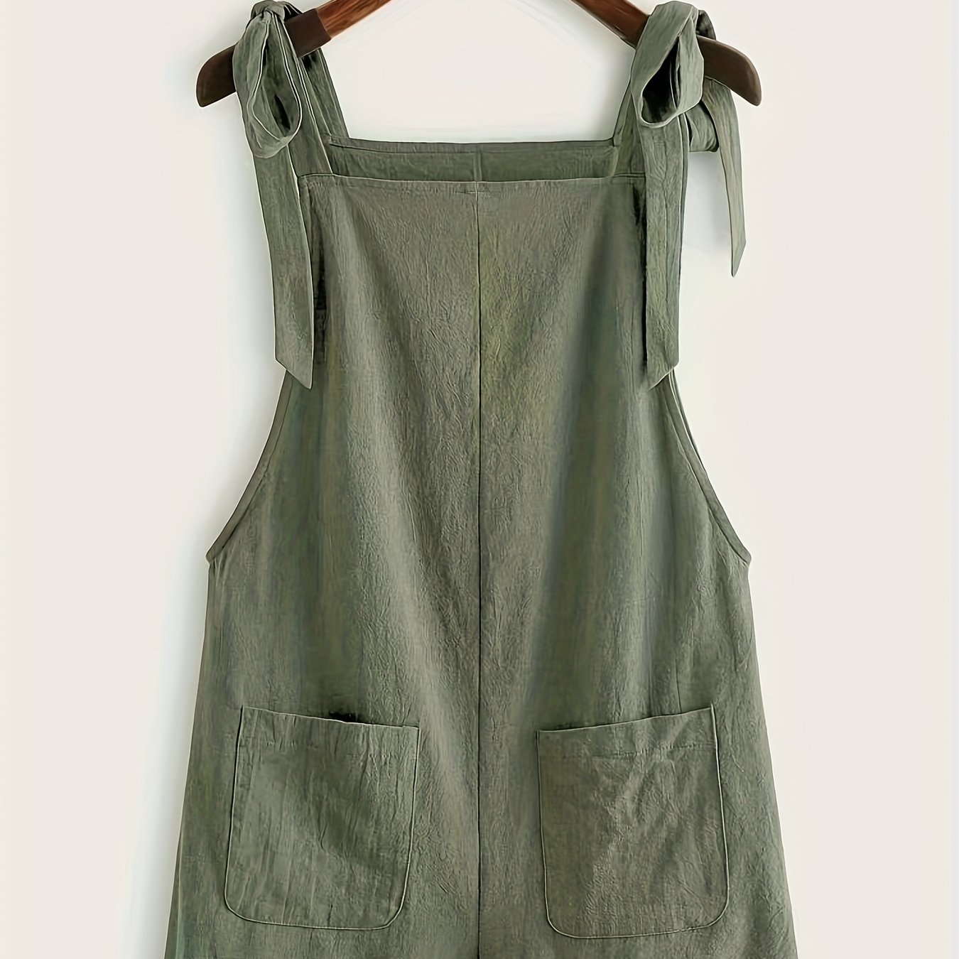 Solid Knot Strap Jumpsuit with Pockets