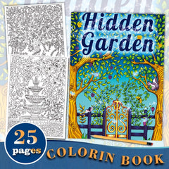 Hidden Garden Adult Coloring Book - Intricate Designs - Relaxing