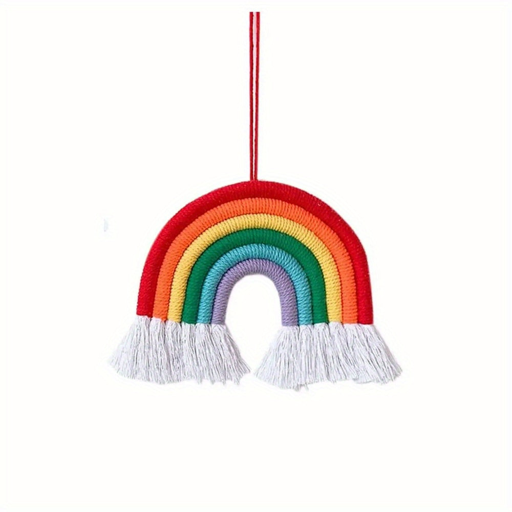 Macrame Rainbow Wall Hanging for Boho Decor