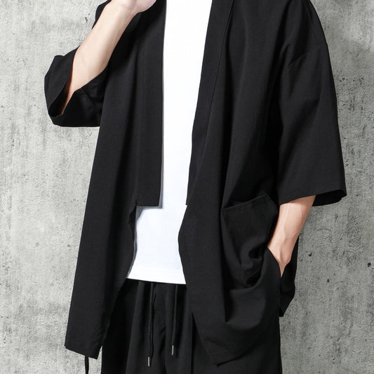 Sun Protection Men's Loose Retro Japanese Style Kimono Shirt