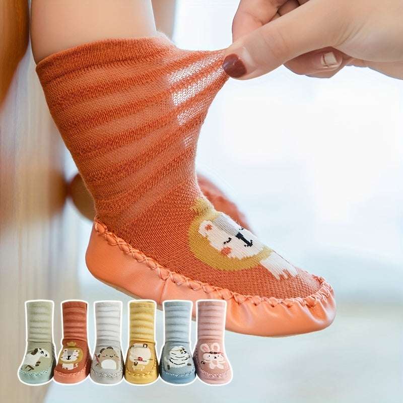 Baby Toddler Cartoon Animals Shoe Socks Dot Glue Floor Socks