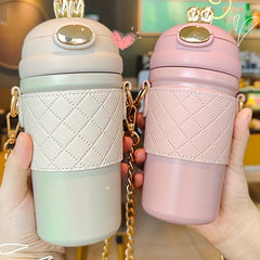 Rabbit Stainless Steel Insulation Cup with Bouncing Straw