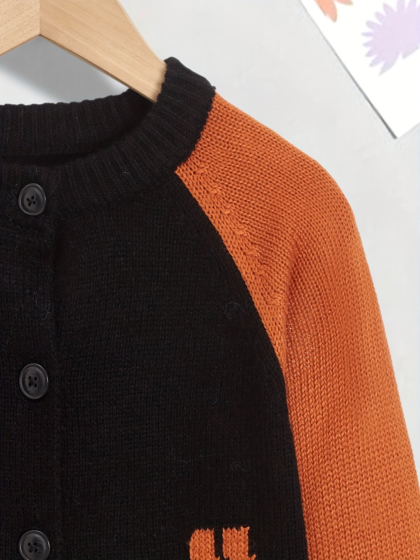 Boys Casual Block Cardigan Sweater Long Sleeve Tops