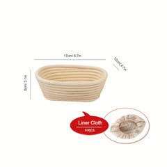Bread Proofing Basket Oval Cane With Bread Lame and Linen Liner