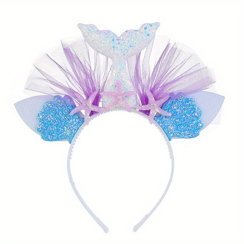 Mermaid Hair Hoop Party Hair Accessories Princess Mesh Flower Animal
