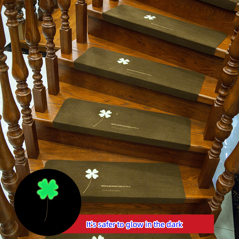 Set of 5 Non-Slip Stair Mats Self-Adhesive Stair Carpet Steps