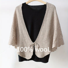 Wool Hollow Out Shawl Wrap Warm Artifact for Women