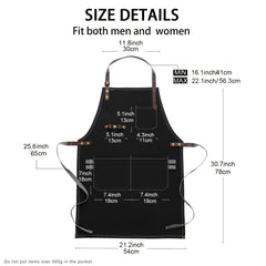 Adjustable Heavy Duty Canvas Apron, Brown, 28in x 35in