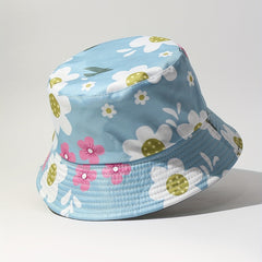 Flower Print Bucket Hat Lightweight Sunscreen Fisherman Cap