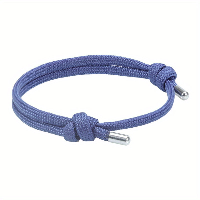 Adjustable Sports Bracelet with Rope Braiding