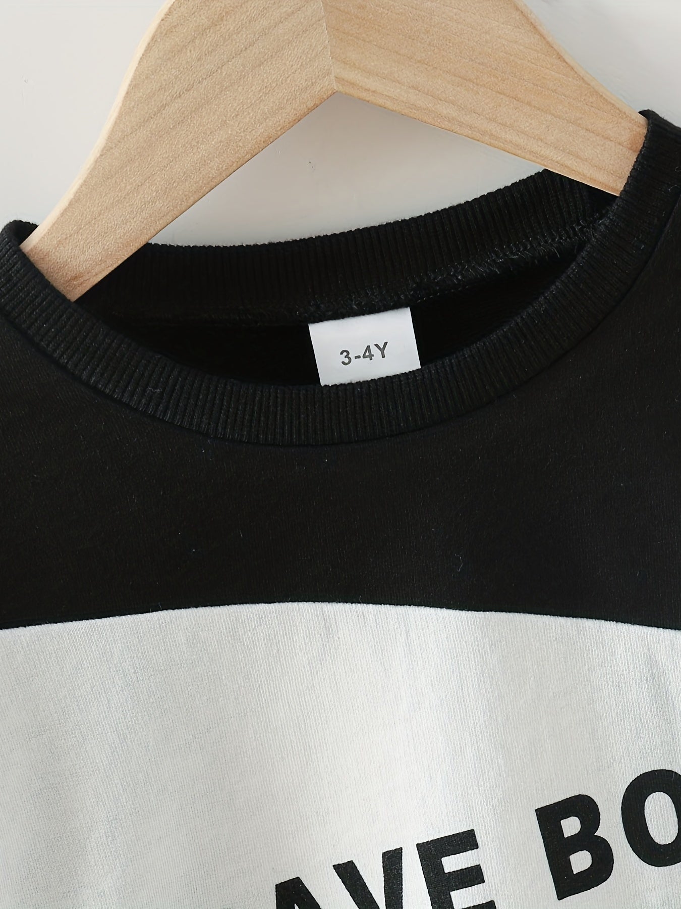 Baby Boys Pullover Sweatshirt BRAVE BOY Letter Print Casual Long Sleeve