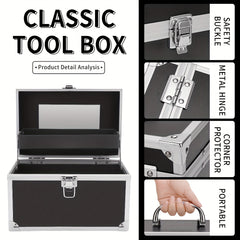 Professional Makeup Beauty Case Organizer Box Portable with Mirror & Handle