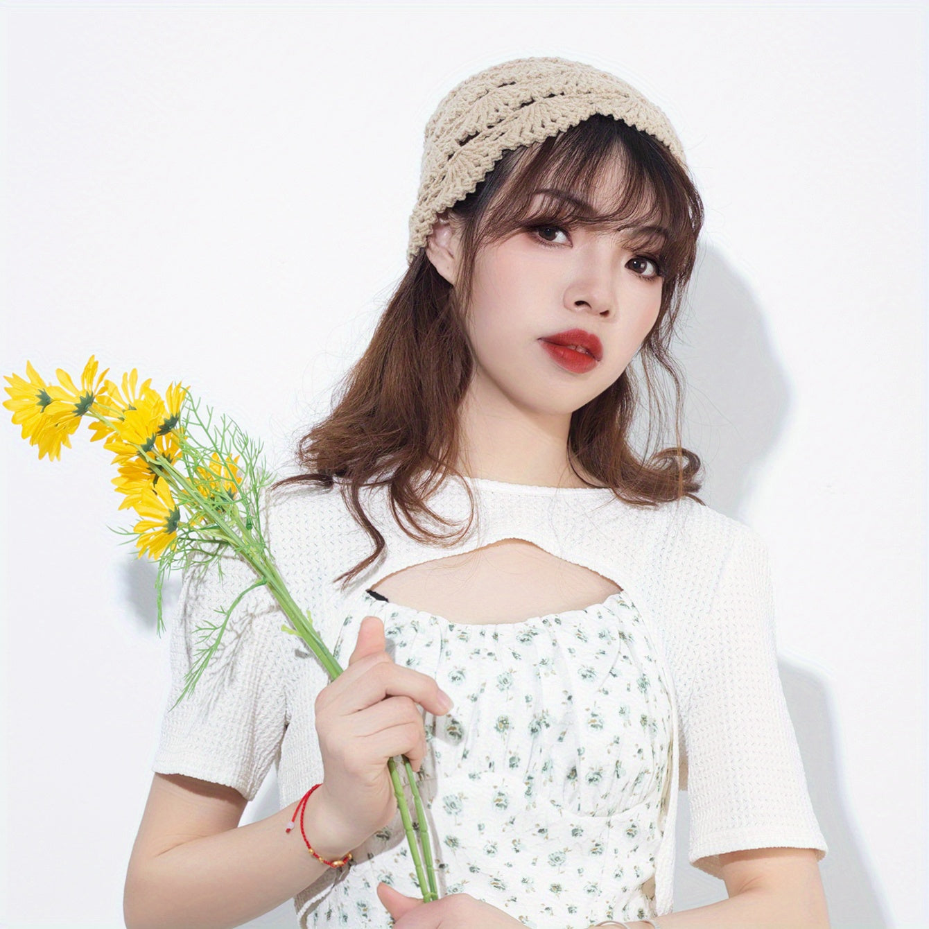 Classic Crochet Khaki Beanie Casual Elastic Knit Hat