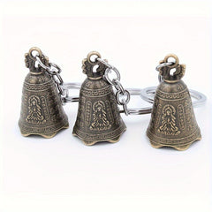 Vintage Copper Bell Pendant Keychain Keyring Bag Backpack Ornament